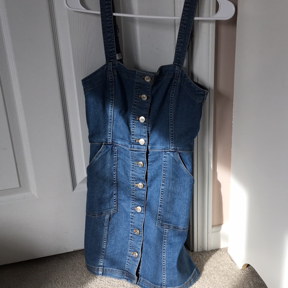Denim button down dress